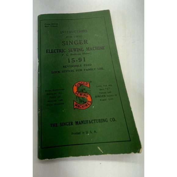 SINGER Accents Vintage Instruction Manual Singer Electric Sewing